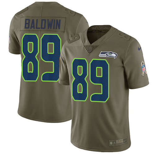 Nike Seahawks #89 Doug Baldwin Olive Men's Stitched NFL Limited Salute to Service Jersey - Click Image to Close